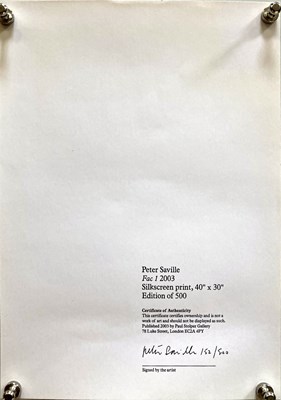 Lot 35 - PETER SAVILLE - LIMITED EDITION 'FAC 1' PRINT WITH SIGNED COA