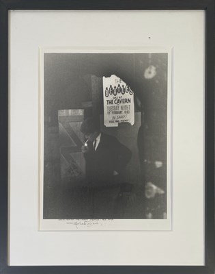 Lot 246 - THE BEATLES - SIGNED MICHAEL WARD PHOTO PRINT OF GEORGE HARRISON AT THE CAVERN, 1963.