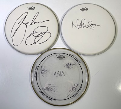 Lot 265 - THREE SIGNED DRUMSKINS INC NICK MASON / JASON BONHAM / ASIA.