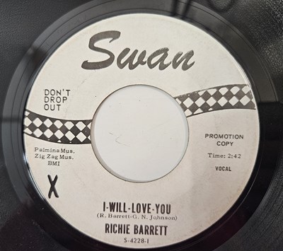Lot 28 - RICHIE BARRETT/ 5 GUYS FROM UNCLE - I WILL LOVE YOU 7" (US PROMO - SWAN - S-4228-1)