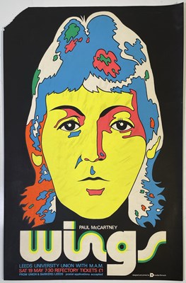 Lot 270 - BEATLES INTEREST - PAUL MCCARTNEY / WINGS - ORIGINAL 1973 LEEDS CONCERT POSTER.