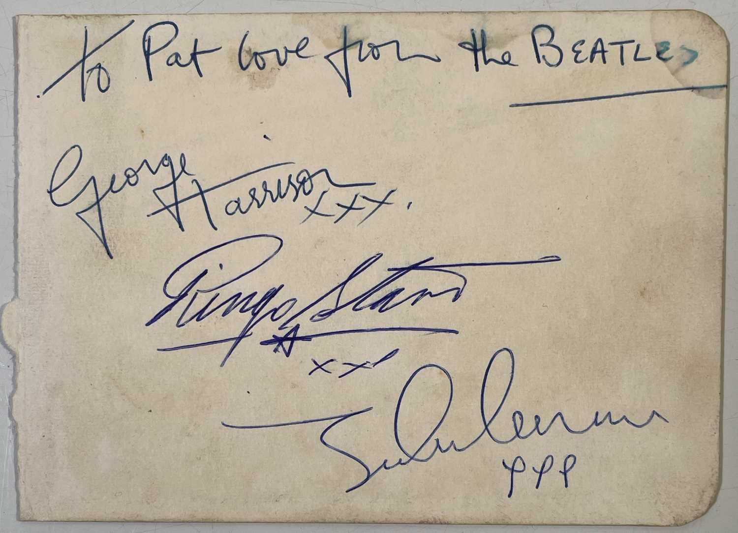 Lot 310 - THE BEATLES - PAGE AUTOGRAPHED BY JOHN