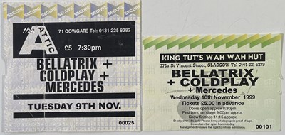 Lot 150 - COLDPLAY - TWO EARLY CONCERT TICKET STUBS.