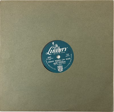 Lot 492 - EDDIE COCHRAN - MEAN WHEN I'M MAD (ORIGINAL US 10" 78RPM RECORDING - LIBERTY 55070 - E CONDITION)