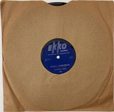 Lot 496 - COCHRAN BROTHERS - GUILTY CONSCIENCE (ORIGINAL US 10" 78RPM RECORDING - EKKO 1005 - E CONDITION)