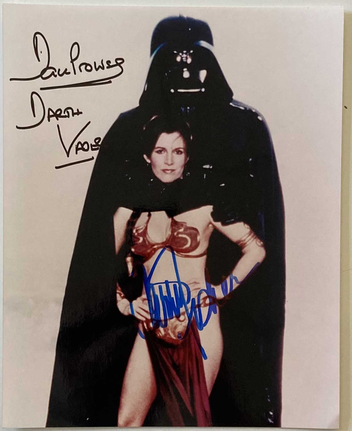 Lot 69 - STAR WARS - DAVE PROWSE AND CARRIE FISHER SIGNED PHOTO.