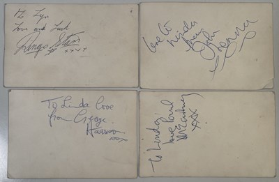Lot 323 - THE BEATLES - FOUR SIGNED C1962 POSTCARDS - FULL SET OF SIGNATURES.