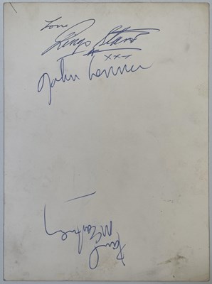 Lot 324 - THE BEATLES - PHOTO SIGNED TO REVERSE BY JOHN LENNON, PAUL MCCARTNEY AND RINGO STARR/
