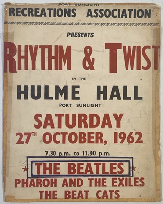 Lot 326 - THE BEATLES - ORIGINAL 1962 PORT SUNLIGHT CONCERT POSTER.