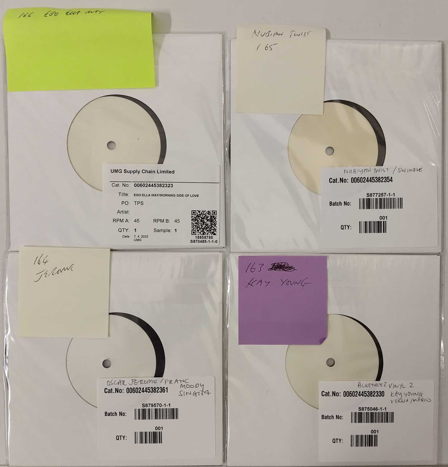 Lot 2 - BLUE NOTE REMIXED WHITE LABEL 7" TEST PRESSING PACK