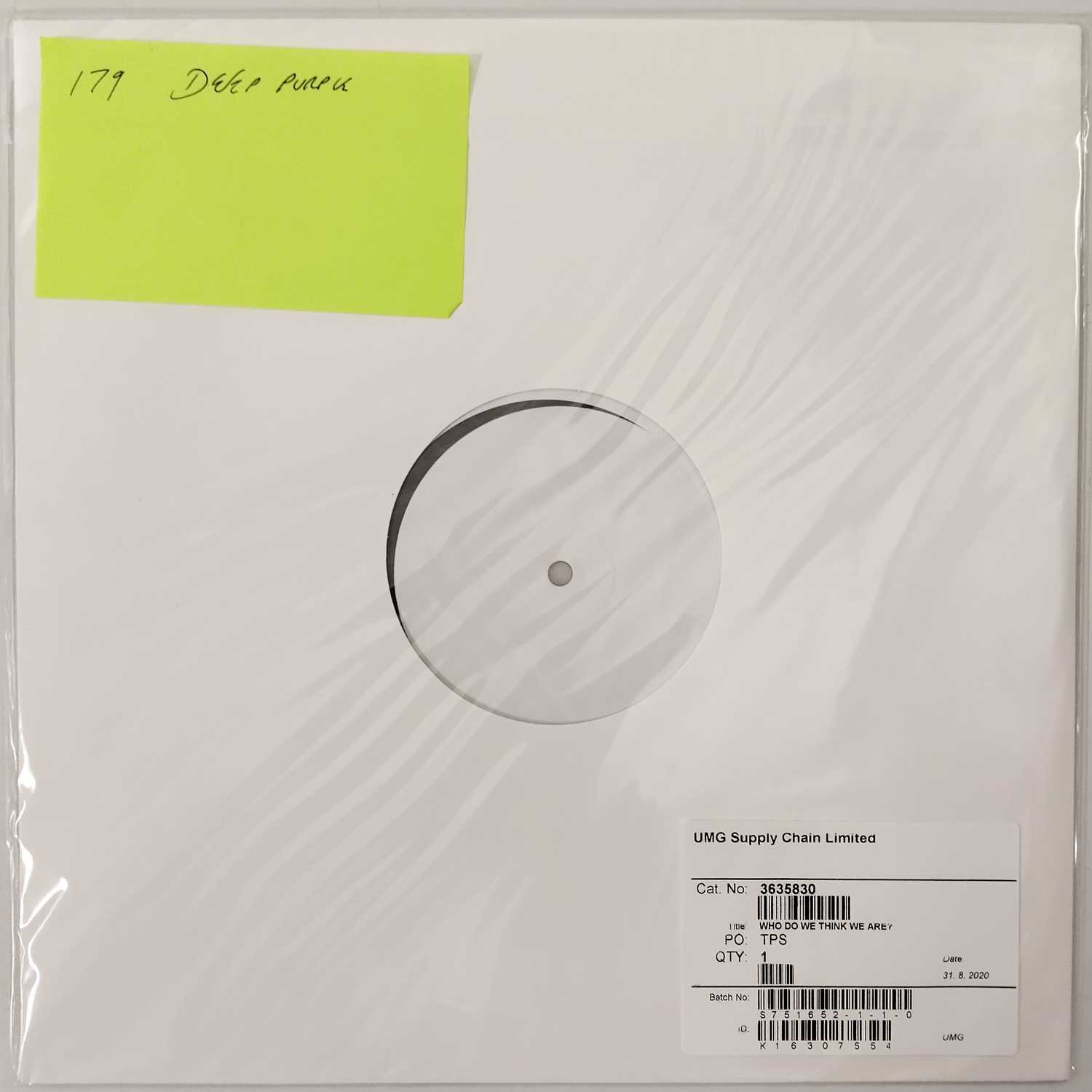 Lot 13 - DEEP PURPLE - WHO DO WE THINK WE ARE? WHITE LABEL TEST PRESSING LP