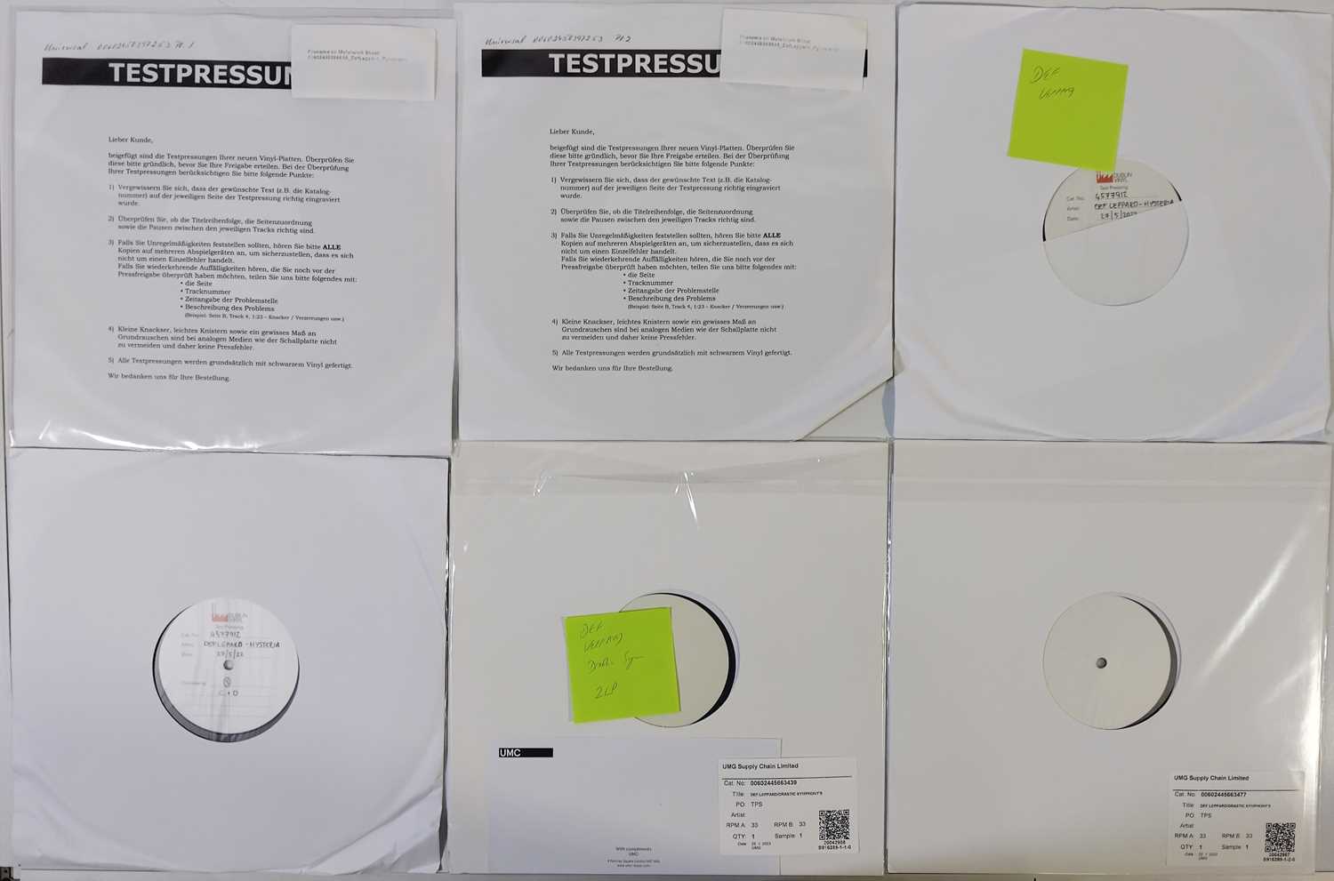 Lot 36 - DEF LEPPARD AND RELATED WHITE LABEL TEST PRESSING LP COLLECTION