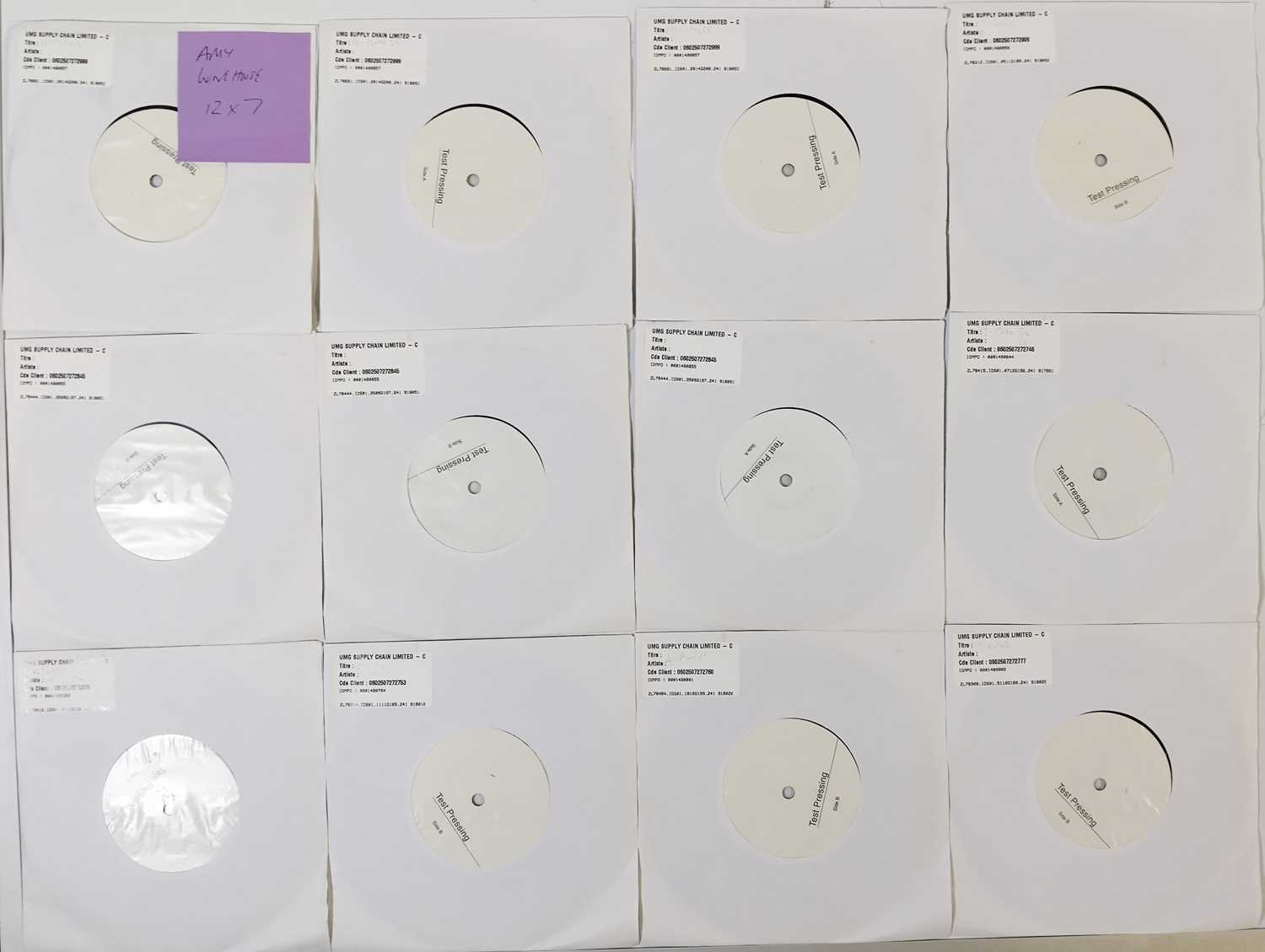 Lot 66 - AMY WINEHOUSE - 12X7 WHITE LABEL TEST PRESSING 7" PACK
