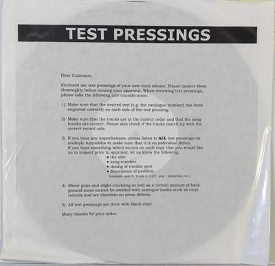 Lot 70 - AMY WINEHOUSE - FRANK WHITE LABEL TEST PRESSING LP