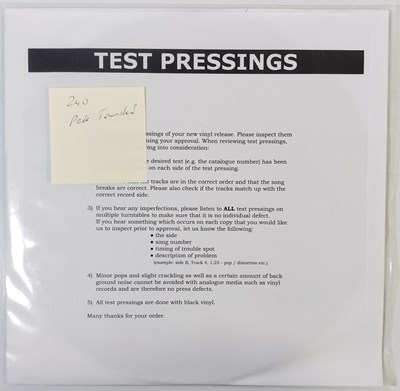 Lot 77 - PETE TOWNSHEND WHITE LABEL TEST PRESSING LP PACK