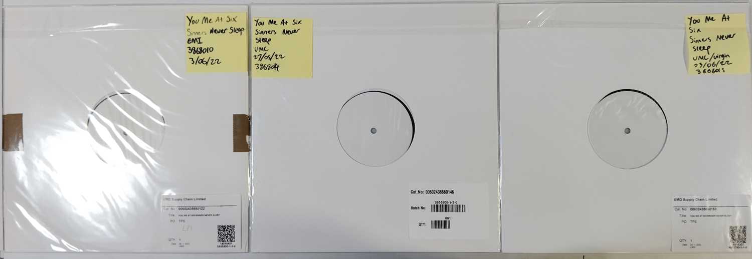 Lot 84 - YOU ME AT SIX - SINNERS NEVER SLEEP WHITE LABEL TEST PRESSING 3XLP