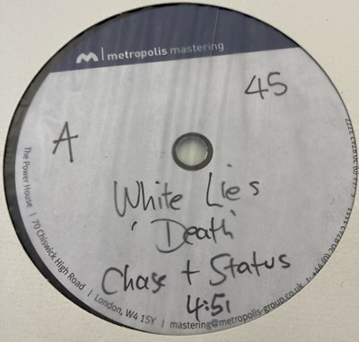 Lot 30 - WHITE LIES - TO LOSE MY LIFE & DEATH - LP/12" ACETATE RECORDINGS