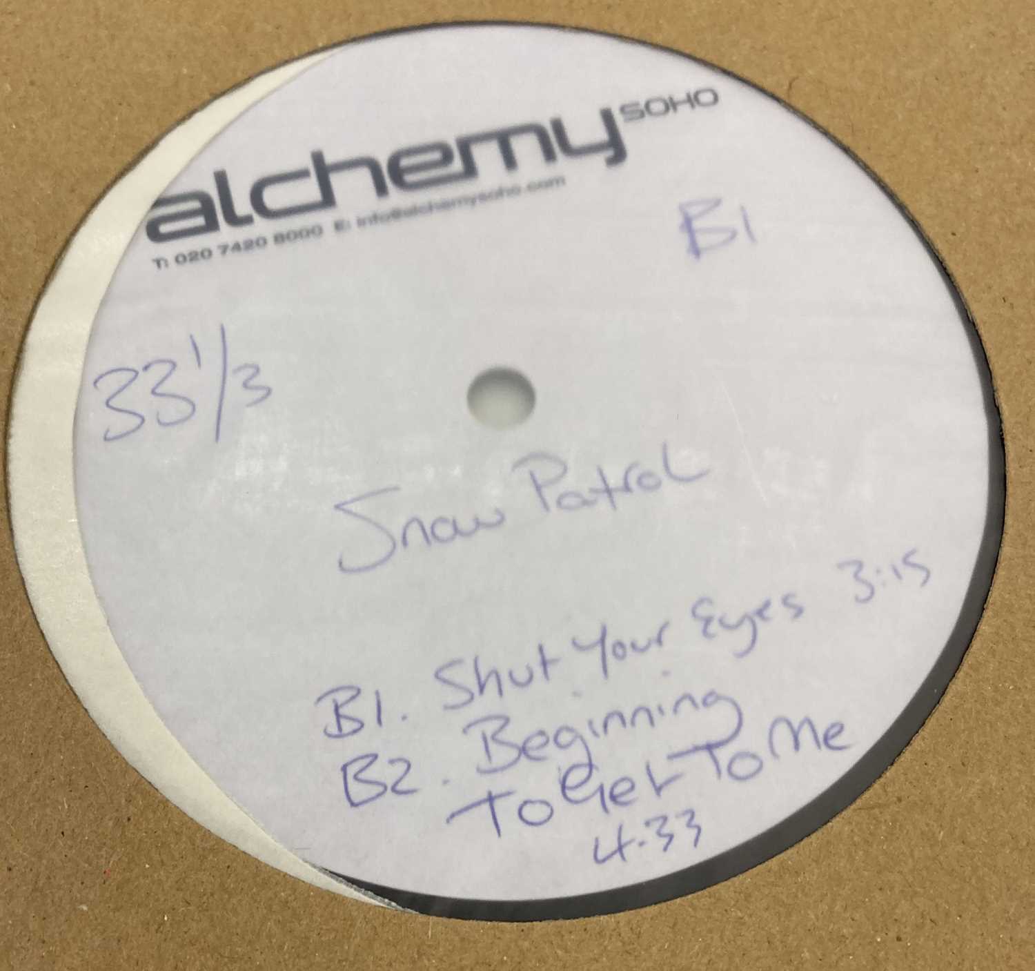 Lot 34 SNOW PATROL SHUT YOUR EYES/BEGINNING TO GET Lot 34 SNOW PATROL SHUT YOUR EYES/BEGINNING TO GET