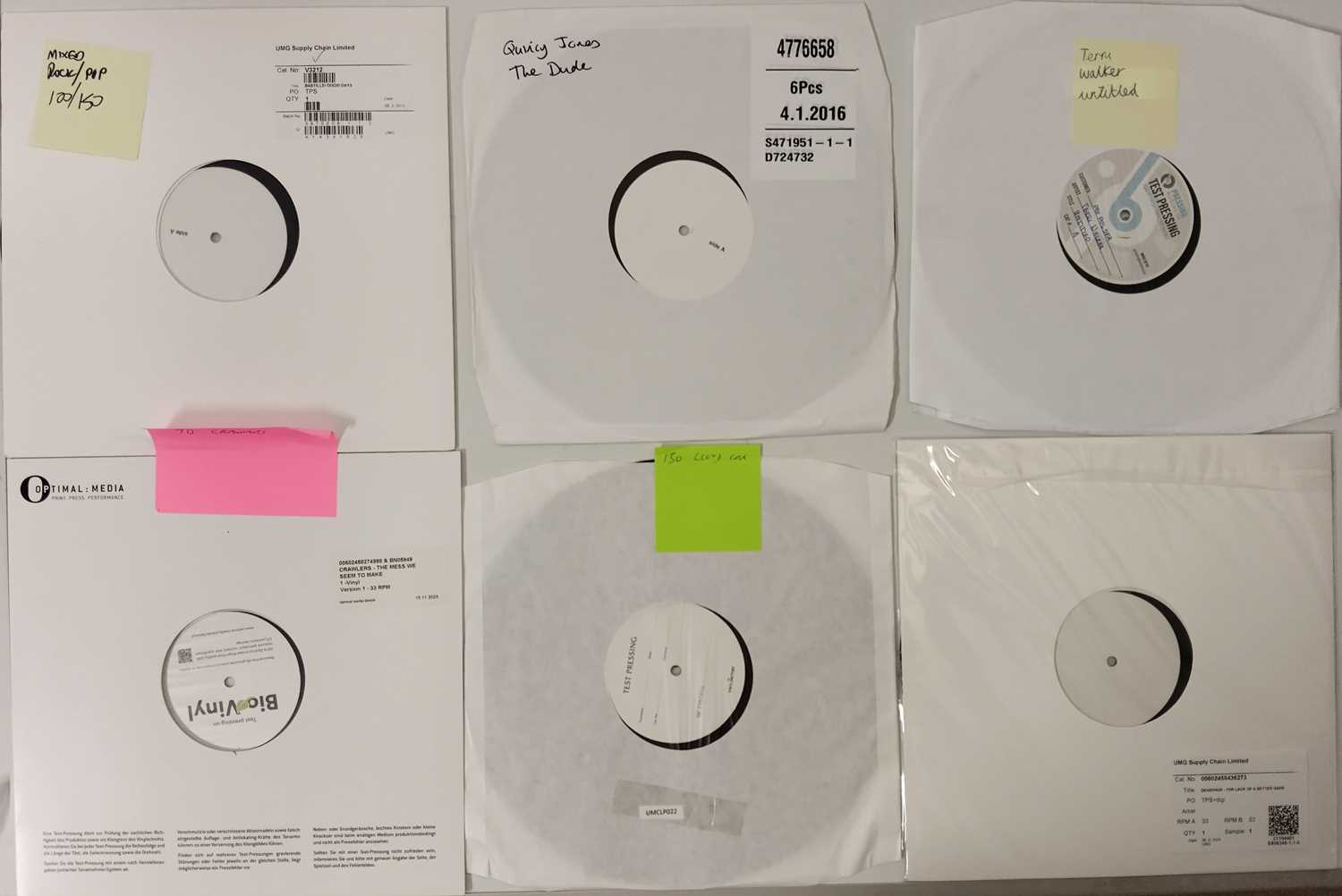 Lot 150 - MIXED ROCK AND POP WHITE LABEL TEST PRESSING LP PACK
