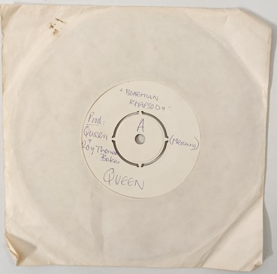 Lot 151 - QUEEN - BOHEMIAN RHAPSODY C/W I'M IN LOVE WITH MY CAR 7" - ORIGINAL UK 1975 WHITE LABEL TEST PRESSING (EMI 2375)