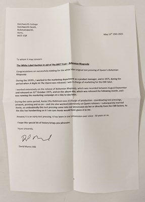 Lot 151 - QUEEN - BOHEMIAN RHAPSODY C/W I'M IN LOVE WITH MY CAR 7" - ORIGINAL UK 1975 WHITE LABEL TEST PRESSING (EMI 2375)