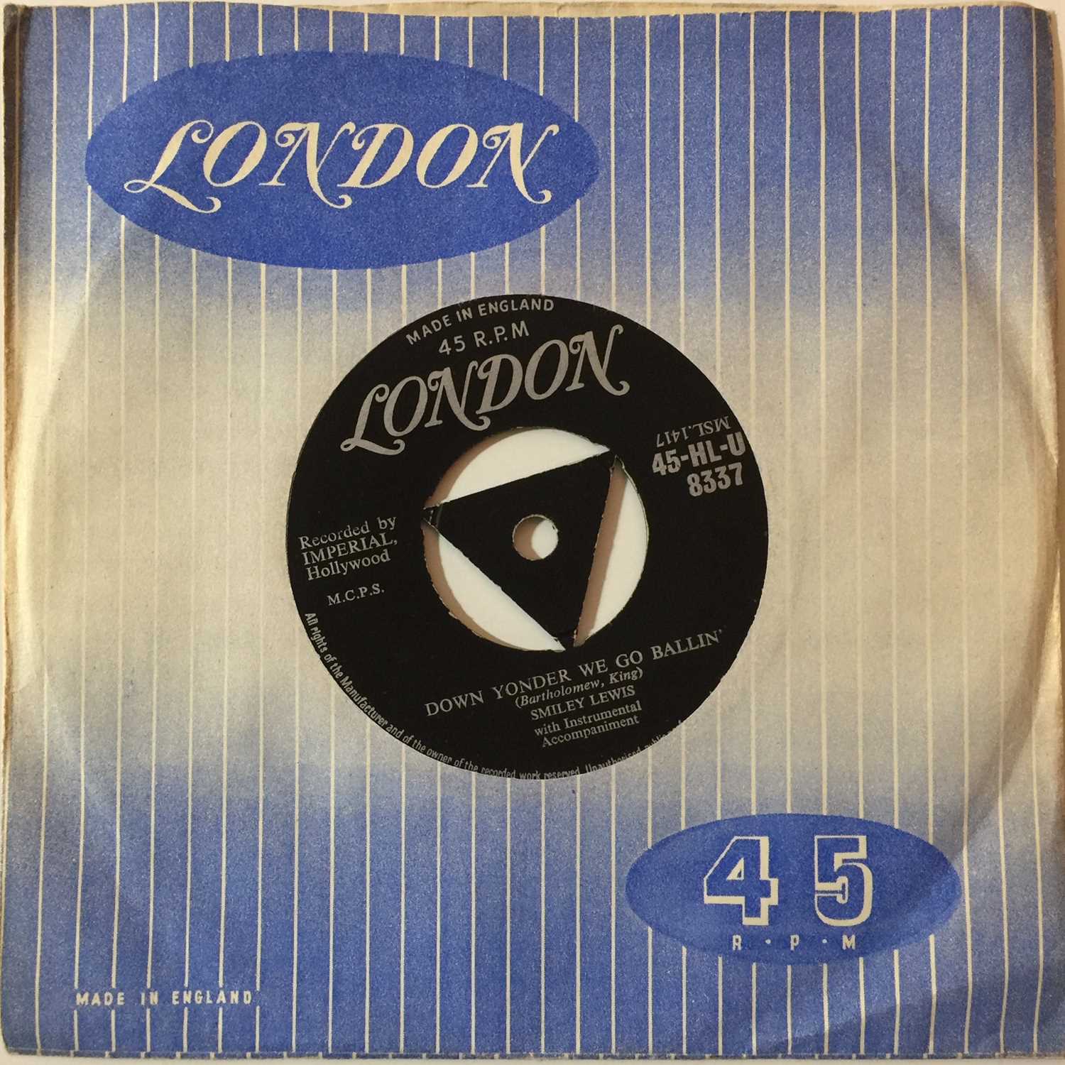 Lot 117 - SMILEY LEWIS - DOWN YONDER WE GO BALLIN' 7''