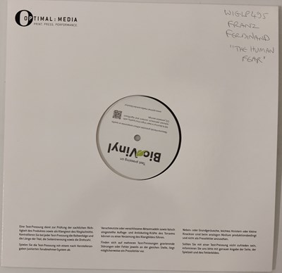 Lot 155 - FRANZ FERDINAND - THE HUMAN FEAR WHITE LABEL TEST PRESSING LP (WIGLP495)