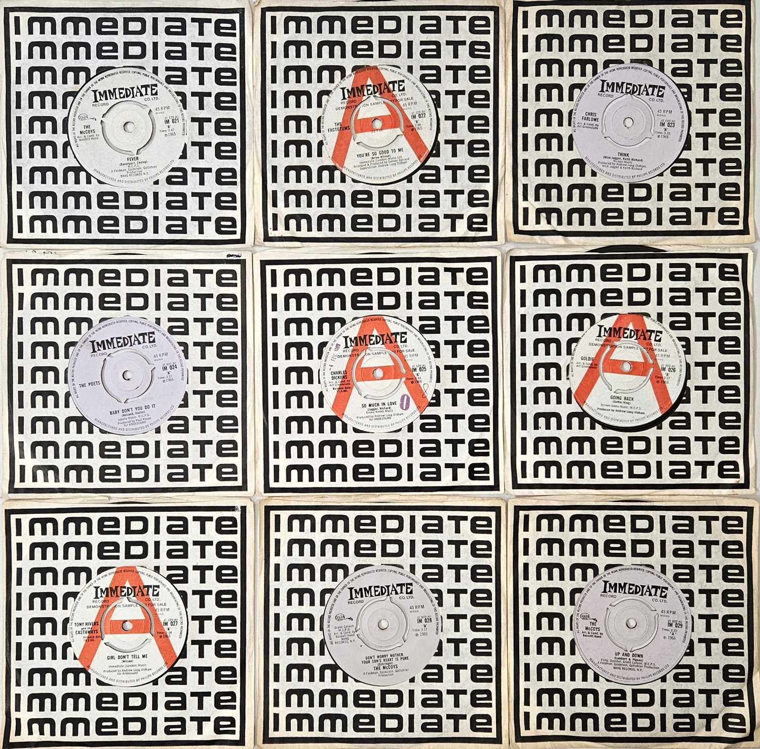 Lot 23 - IMMEDIATE (021 - 029) - 7" PACK