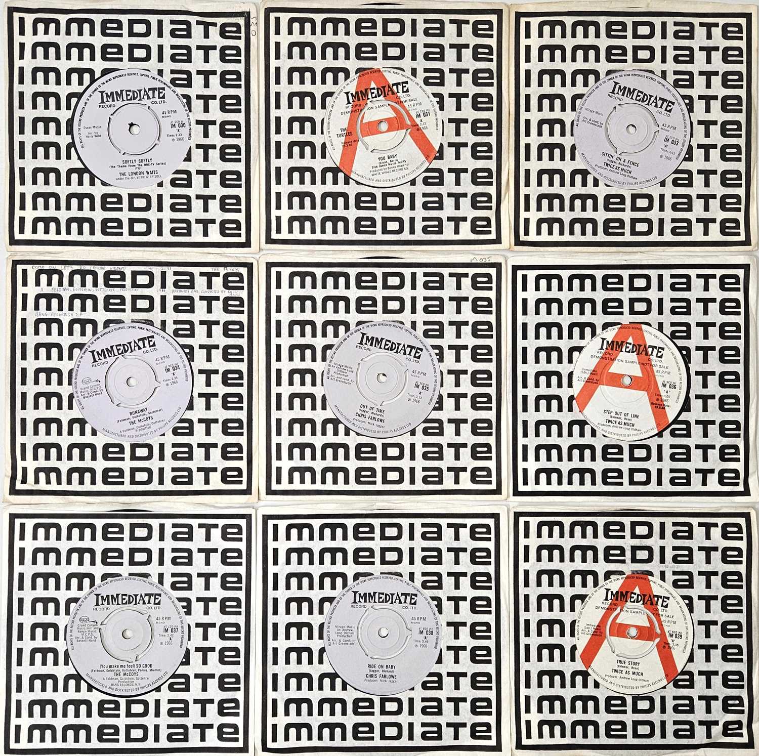 Lot 24 - IMMEDIATE (030 - 039) - 7" PACK