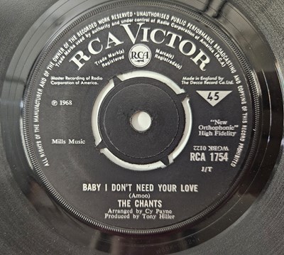 Lot 74 - THE CHANTS - BABY I DON'T NEED YOUR LOVE 7" (UK ORIGINAL - RCA VICTOR - RCA 1754)