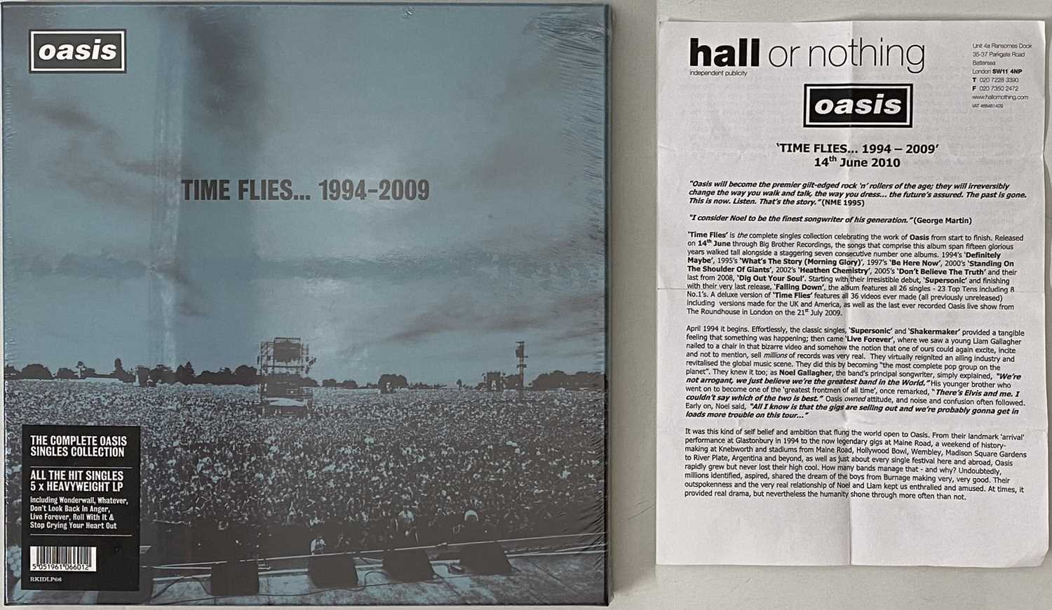 Lot 7 - OASIS - TIME FLIES... 1994-2009 (RKIDLP 66 - SEALED)