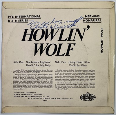 Lot 472 - BLUES INTEREST - HOWLIN' WOLF SIGNED SMOKESTACK LIGHTNIN' EP.