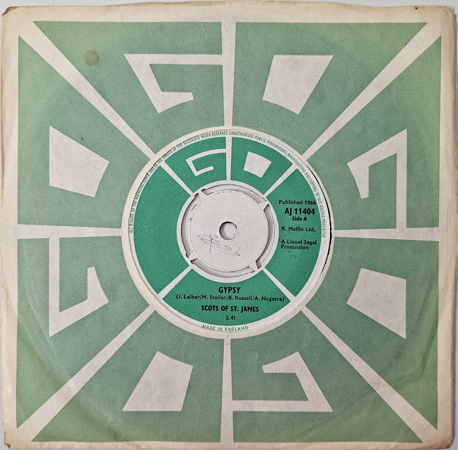 Lot 37 - SCOTS OF ST. JAMES - GYPSY/ TIC TOC 7" (UK ORIGINAL - GO RECORDS - AJ 11404)