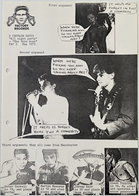 Lot 437 - FACTORY RECORDS - A CERTAIN RATIO ALL NIGHT PARTY FLYER.