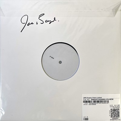 Lot 55A - NICK DRAKE - THE MAKING OF FIVE LEAVES LEFT TEST PRESSING SIGNED BY PRODUCER JOE BOYD.