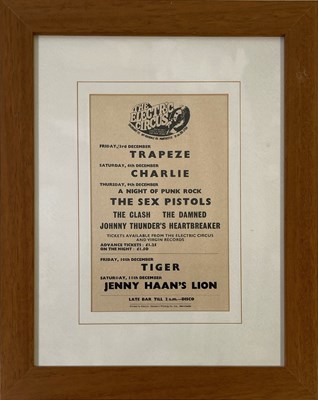Lot 636 - THE SEX PISTOLS - ORIGINAL 1976 HANDBILL FOR ELECTRIC CIRCUS, MANCHESTER.