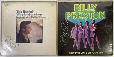 Lot 247 - SIGNED LPS - BILLY PRESTON / WAYLON JENNINGS.