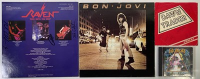 Lot 250 - DEF LEPPARD / BON JOVI / RAVEN - SIGNED RECORDS/CDS.
