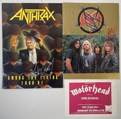 Lot 254 - SIGNED METAL / HARD ROCK INC ANTHRAX/SLAYER.