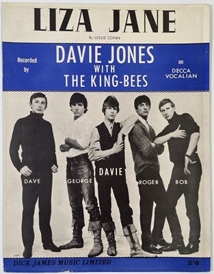 Lot 677 - DAVID BOWIE - ORIGINAL AND RARE SHEET MUSIC FOR 'LIZA JANE'.