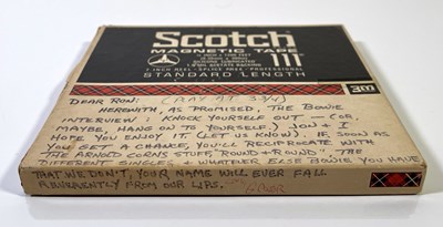 Lot 678 - DAVID BOWIE - 1972 INTERVIEW TAPE REEL.