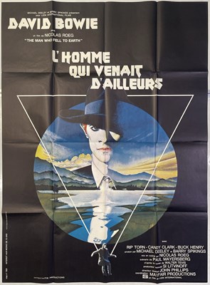 Lot 510 - DAVID BOWIE - LARGE ORIGINAL FRENCH BILLBOARD POSTER FOR 'THE MAN WHO FELL TO EARTH' (1976).