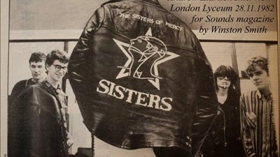 Lot 395 - SISTERS OF MERCY - HAND PAINTED LEATHER JACKET WITH DESIGN PAINTED BY ANDREW ELDRITCH.