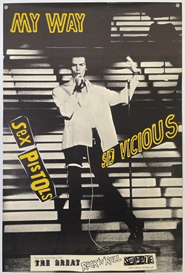 Lot 637 - THE SEX PISTOLS - GREAT ROCK N ROLL SWINDLE - SID VICIOUS IMAGE PROMOTIONAL POSTER.