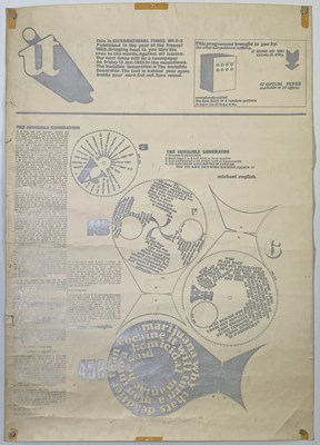 Lot 447 - MICHAEL ENGLISH - A RARE WILLIAM BURROUGHS 'INVISIBLE GENERATION' POSTER FOR INTERNATIONAL TIMES, 1966.