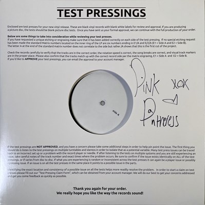 Lot 167 - PINK PANTHERESS - SIGNED WHITE LABEL TEST PRESSING LP.
