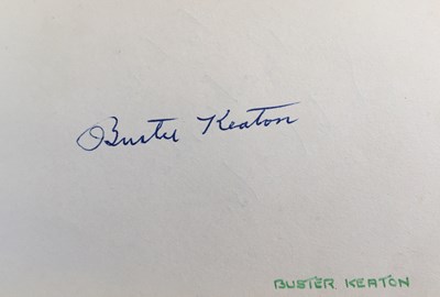 Lot 83 - BUSTER KEATON SIGNED PAGE.