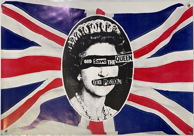 Lot 649 - THE SEX PISTOLS - AN ORIGINAL PROMOTIONAL POSTER FOR GOD SAVE THE QUEEN (1977).