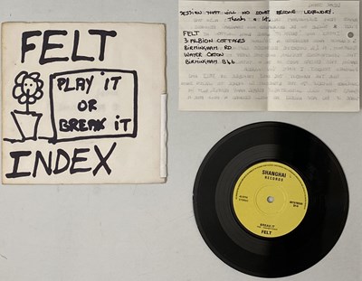 Lot 9 - FELT - 7" COLLECTION (INCLUDING INDEX WITH HANDWRITTEN LAWRENCE LETTER)