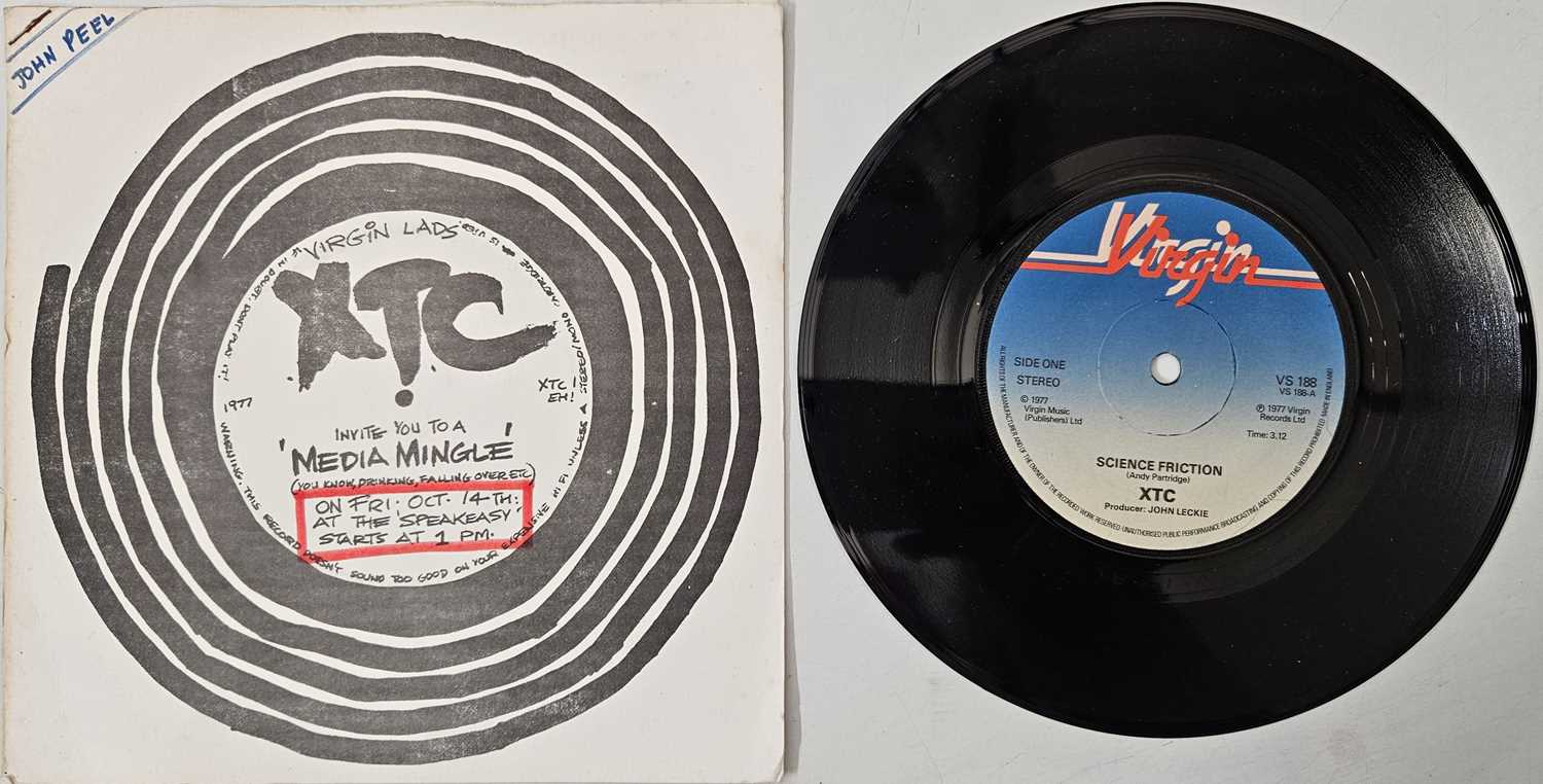 Lot 22 - XTC - SCIENCE FRICTION 7" (UK ORIGINAL WITH PROMOTIONAL 'MEDIA MINGLE' SLEEVE - VIRGIN VS 188)
